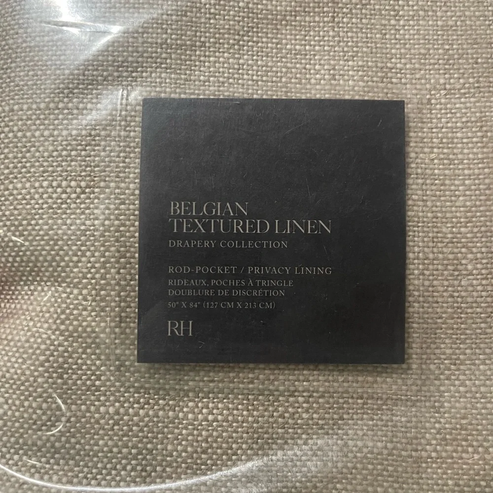 Restoration Hardware Belgian Textured Linen Curtain - Cream